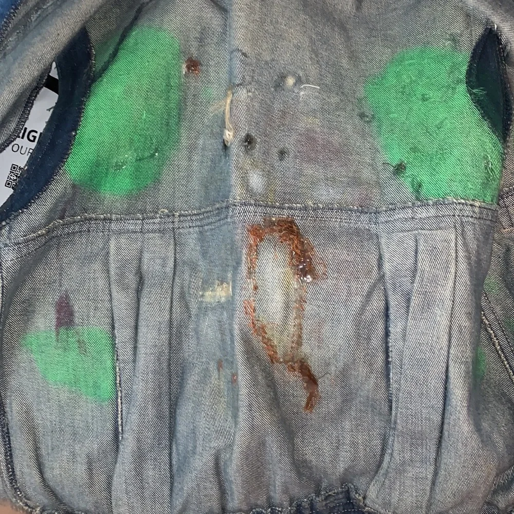 🌈Vintage 80’s Hand Painted Decorated Denim Vest - Picture 14 of 15